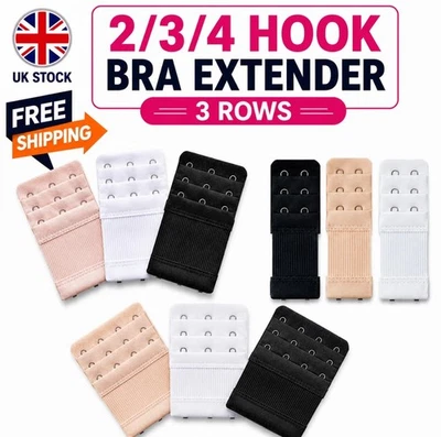 3ROW 2,3,4 Hook Bra Extender Extension Bra Strap Strapless Underwear Maternity - Image 1 of 4