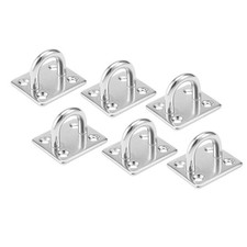304 Stainless Steel 6mm Thick Ring Square Sail Shade Pad Eye Plate 6pcs