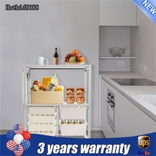 2-tier Storage Rack Organizer Shelf Freestanding Space Saver Storage Shelf White