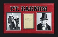 P.T. Barnum Autographed 1886 Hand Written Letter Framed - Graded PSA/DNA Mint 9