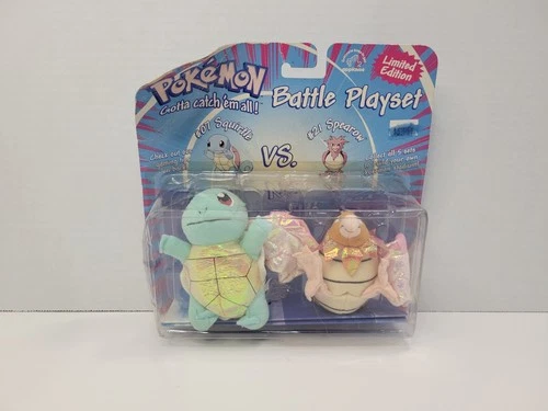 Squirtle vs Spearow plush Battle Playset 1999 new