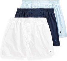 POLO RALPH LAUREN Underwear Classic Fit Cotton Woven Boxers Pack, 3-Pack