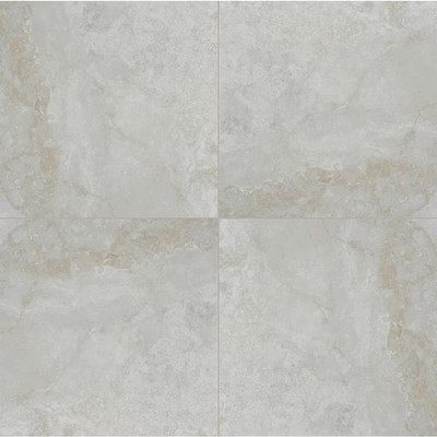 Argento Travertino 2 Cm. X 24 In. X 24 In. Matte Porcelain Stone Look Paver Tile