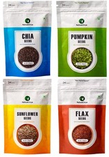 NatureOnus Raw Seeds Combo | Chia Pumpkin Flax & Sunflower | 500g 46.27 per gallon