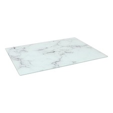 1x Rectangle Glass Chopping Board 40cm x 30cm Marble Kitchen Worktop Saver