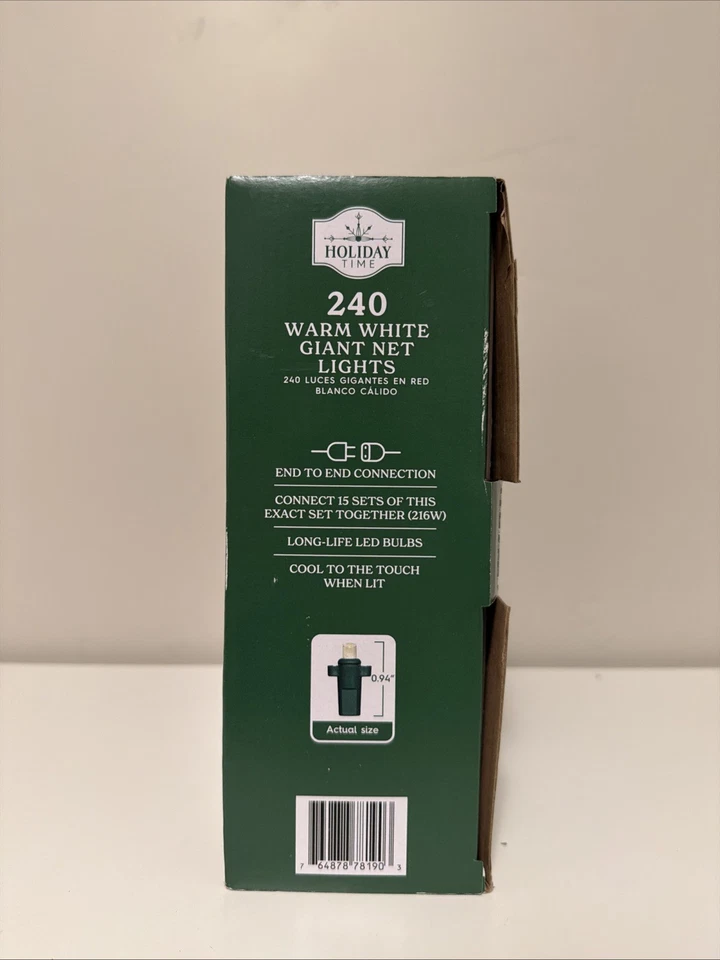 Holiday Time 240 unidades LED blanco cálido red gigante luces de Navidad 40 pies cuadrados/8 x 5 pies Foto 3 de 3
