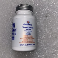 Permatex 80632 Thread Sealant with PTFE, 4 oz. , White