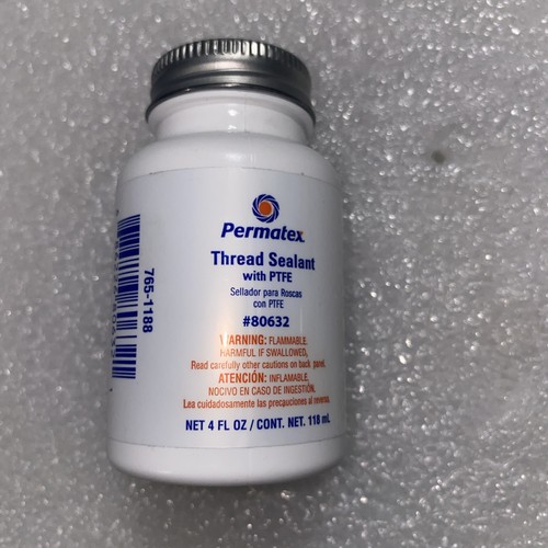 Permatex 80632 Thread Sealant with PTFE, 4 oz. , White