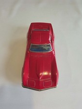 Vintage Red Tin Toy Car corvette Battery Operated Made in Japan Taiyo bump-n-go