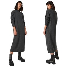 Sweaty Betty NWT Mountain Long Sleeve Merino Wool Yak Blend Sweater Dress Grey L