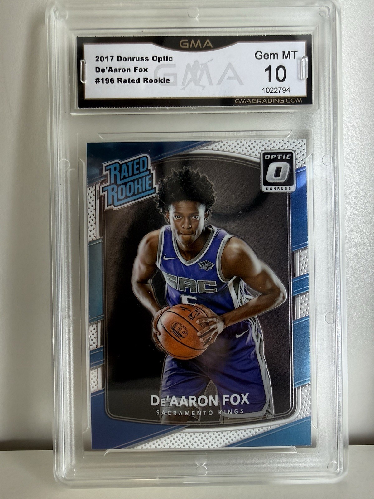 2017-18 Panini Donruss Optic - Rated Rookie De'Aaron Fox #196 Red & Yellow (RC)