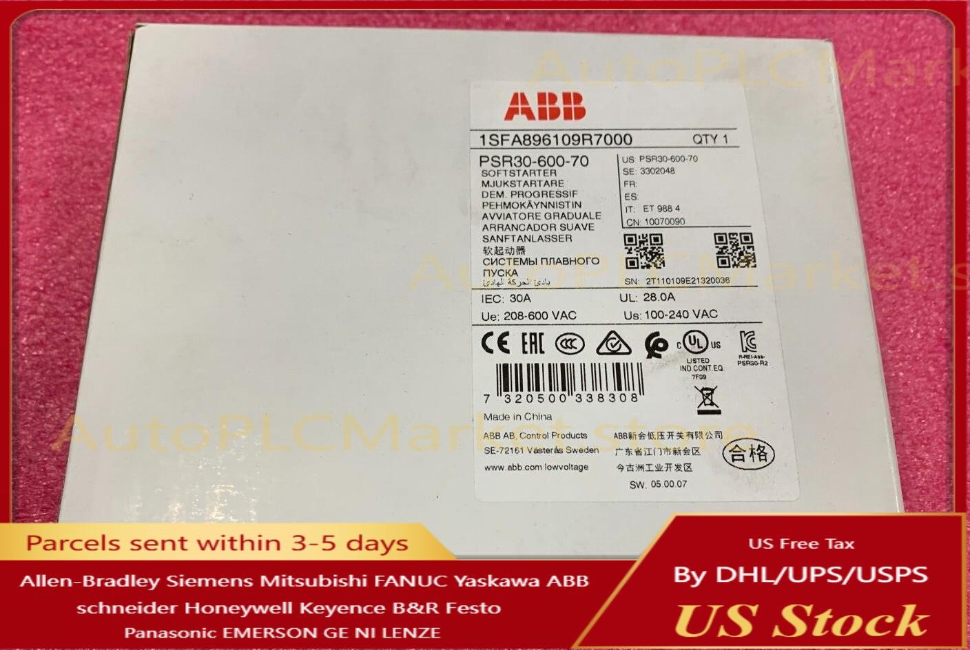 ABB PLC PSR30-600-70 1SFA896109R7000 SOFT STARTER 30A QTY 1