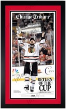 2013 Blackhawks Stanley Cup Framed Tribune Front Page 16x26 Large Patrick Sharp