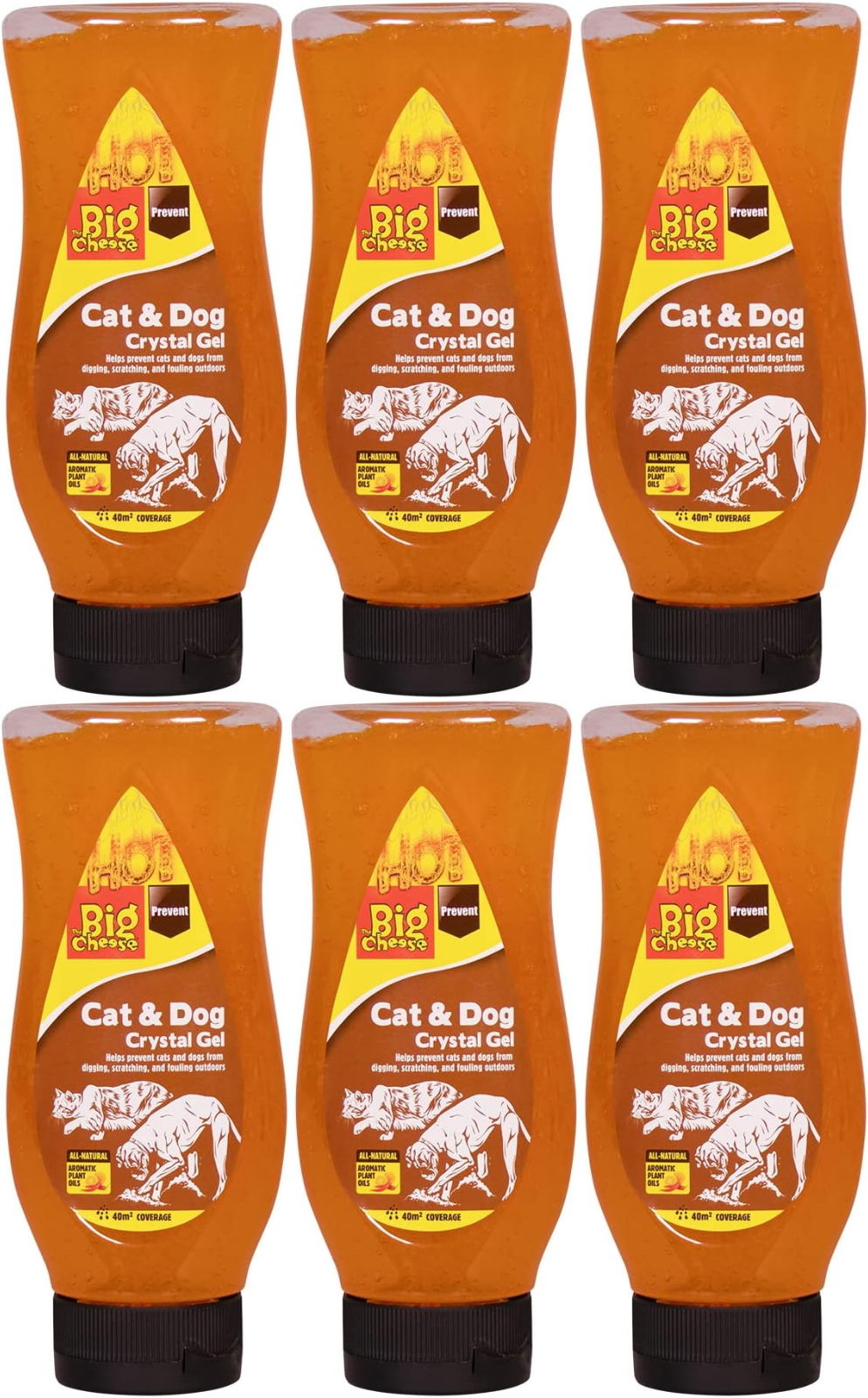6x The Big Cheese STV Cat and Dog Repellent Outdoor Scatter Crystals Gel - 450g