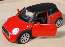 MINI COOPER HATCH ,  VON WELLY  , ROT / SCHWARZ  , 1 : 38 , TOP ARTIKEL 