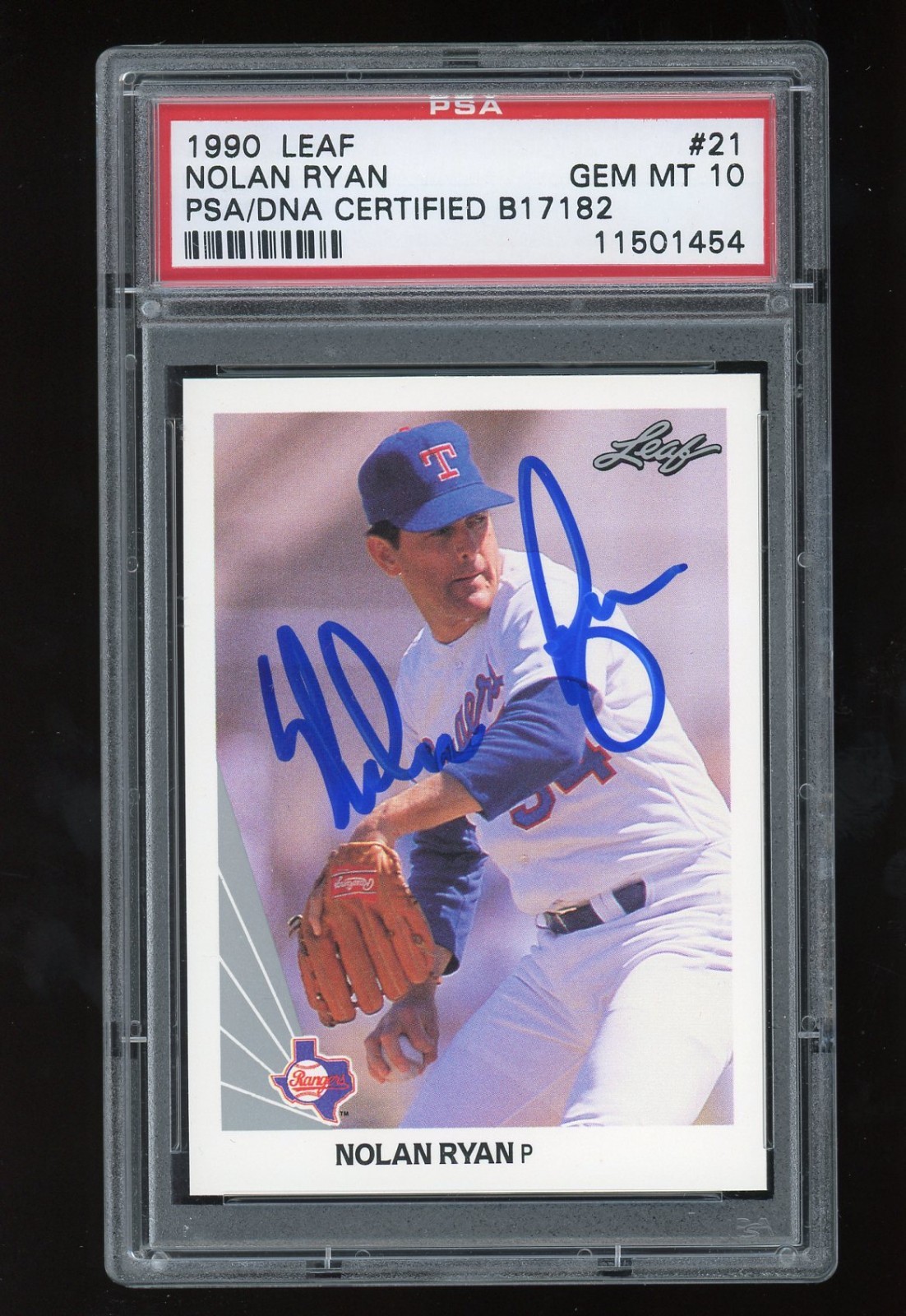 1990 Leaf Nolan Ryan Autograph Auto PSA 10 PSA/DNA