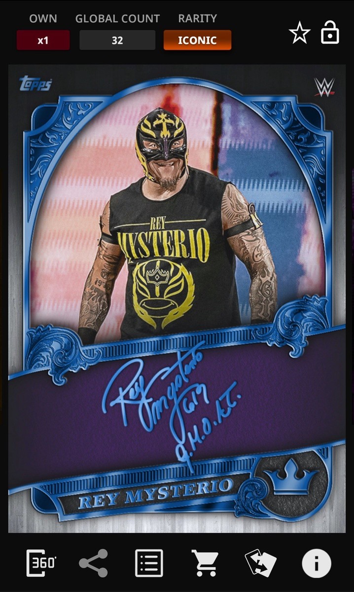 Rey Mysterio - Royalty Signature Blue Iconic - Topps Slam WWE