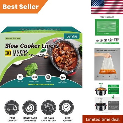 30-Pack Extra Large Slow Cooker Liners - Perfect for 6QT to 10QT Cooking Needs