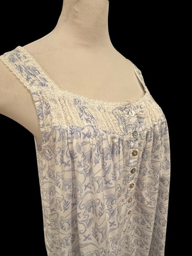 Eileen West Sleeveless Babydoll Nightgown w/ Elephants 100% Cotton S - 第 3/9 張圖片