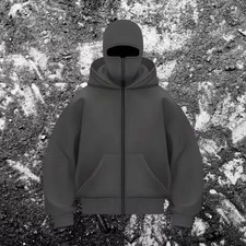 Sweatshirt with Hooded Face Mask Zipper DesignMen's Balaclava Zip Hoodie Winter