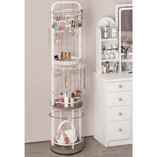 Rotating Jewelry Stand with Earring Organizer Necklace Display Storage Large