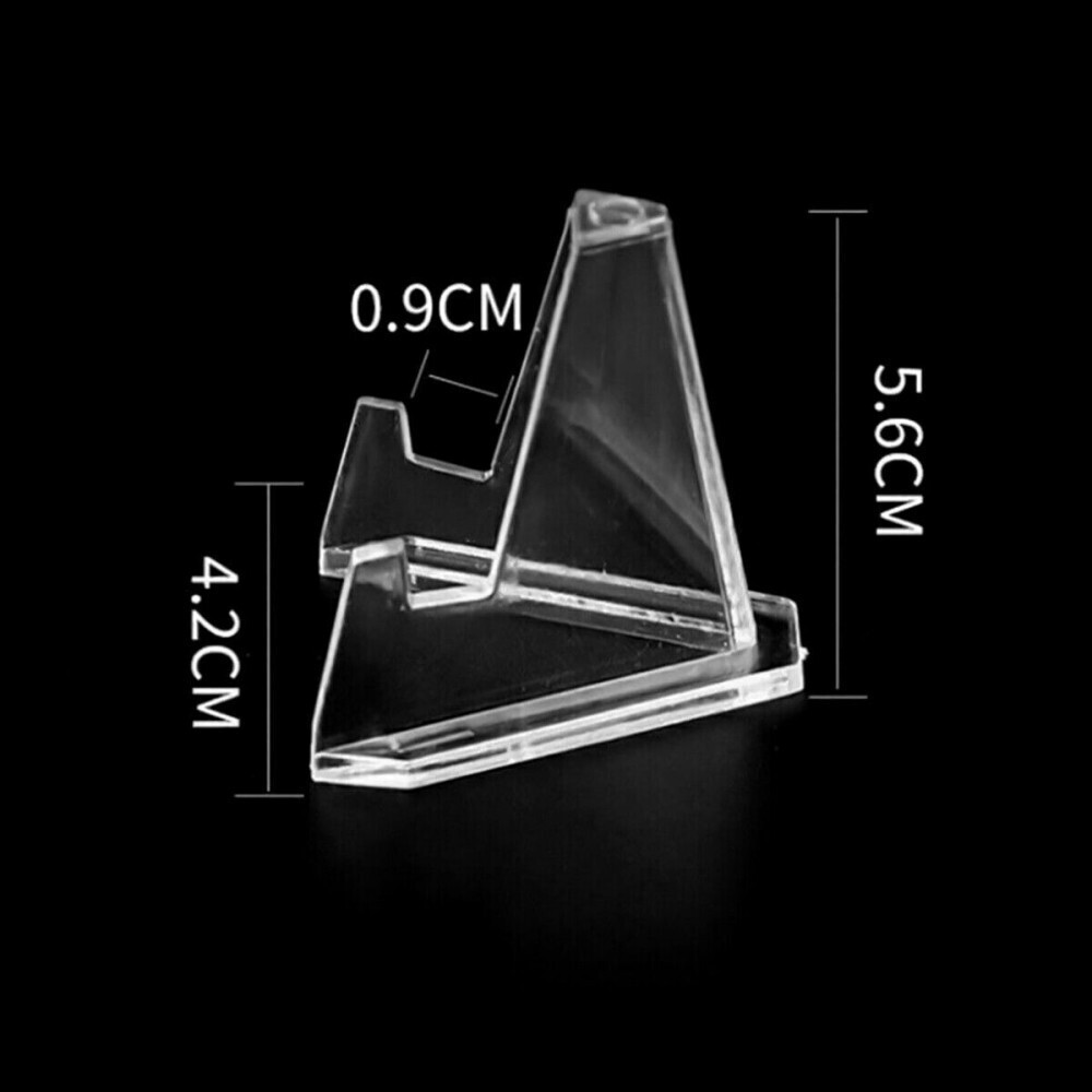 12-Pack Acrylic Card Display Stands - Clear Mini Easel Holders For Trading Cards, Photos & Medals