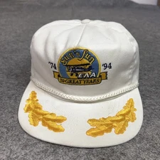 Vintage Sun n Fun EAA Hat Cap Snap Back White Military Scrambled Eggs Men 90s