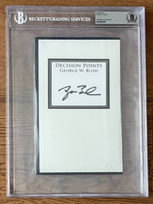 George W Bush Signed Bookplate Beckett BAS Au...