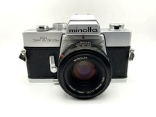 Minolta SRT 303b Silver Analog SLR 35mm 50mm f/1.7 Lens Kit Set Good