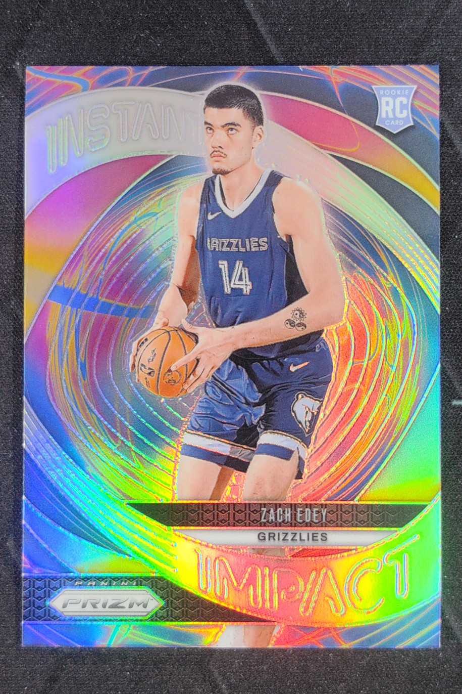 2024-25 Panini Prizm Zach Edey Instant Impact Prizms Silver Rookie RC #25