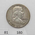 Silver 1957 D Franklin Half Dollar 50 cent coin Good 90% Silver Denver Mint