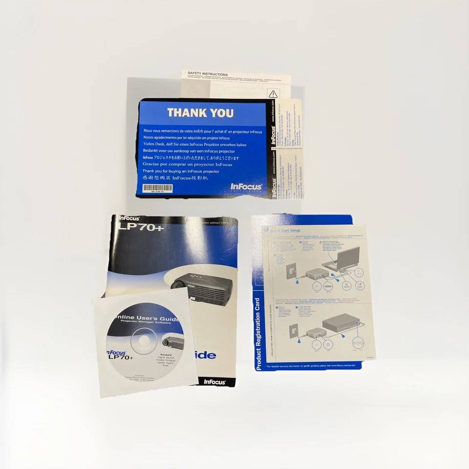 InFocus LP 70+ Projector Fully Working With Power Cable And Computer Lead Cheap - Image 3 of 4