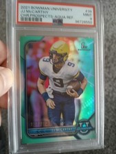 2021-22 Bowman University J.J. McCarthy #39 Aqua Refractor /299