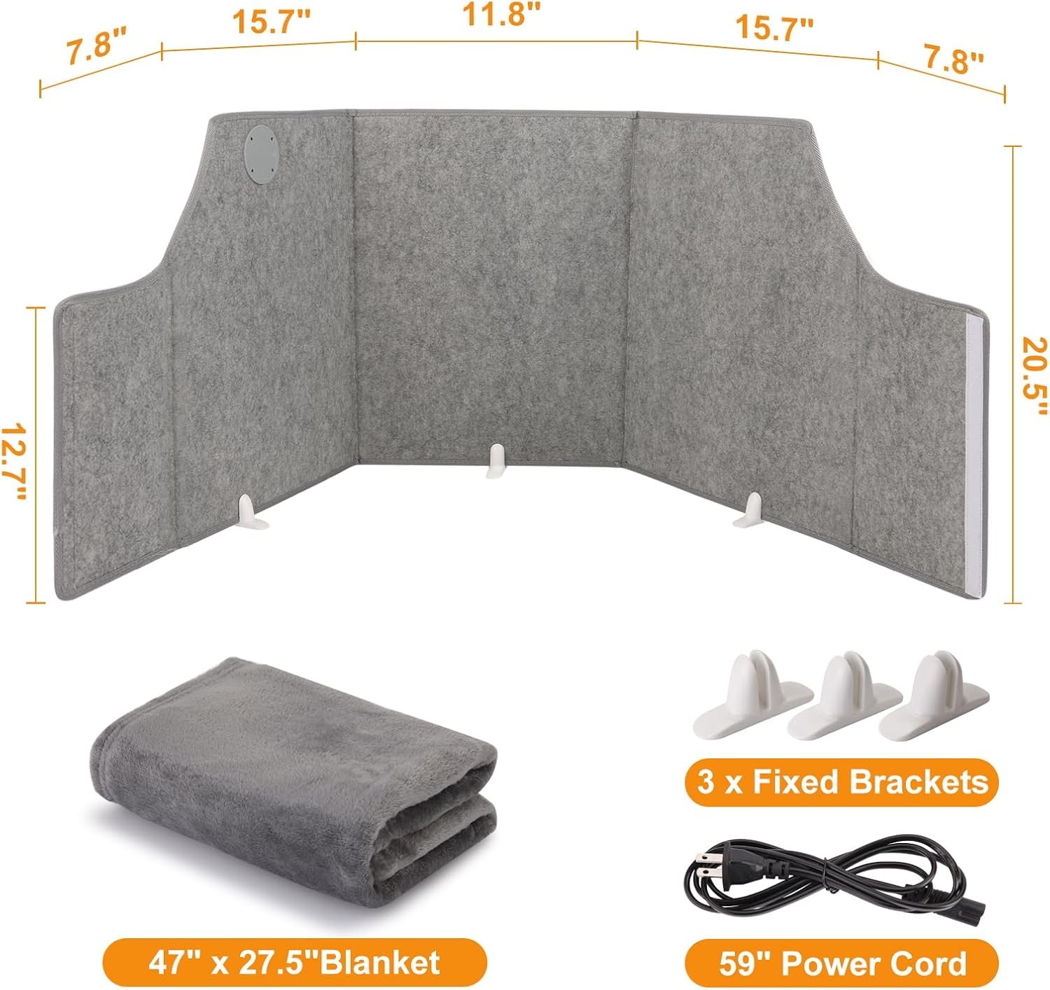 Under Desk Heater with Blanket, Foldable Space Heater with Timer & Thermostat, E