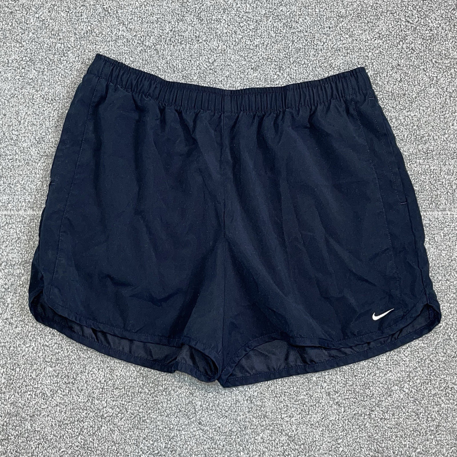 Vintage Y2K Nike Silver Tag Shorts Womens Size Large Navy Blue Athletic Running