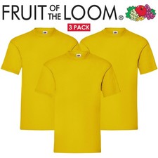 3 & 5 Pack Fruit of The Loom Mens T Shirts 100% Cotton Plain Short Sleeve Tee