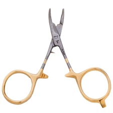 4 Inch Gold Curved Scissors Clamp for Fishing Streamside Tasks Cutting Tippet