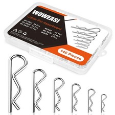 140 PCS Cotter Pin Assortment Kit Carbon Steel R Clips Mechanic Hardware Set