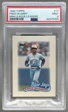 92275455 Fred McGriff 1989 Topps Major League Leaders Minis #77 PSA 9