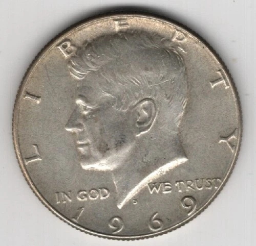 1969 D KENNEDY HALF DOLLAR SILVER .400 UNITED STATES OF AMERICA FIFTY CENTS .50¢