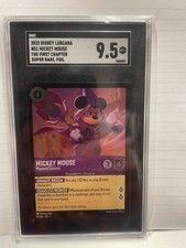 2023 Disney Lorcana Mickey Mouse Wayward Sorcerer Foil 51/204 SGC 9.5 Mint