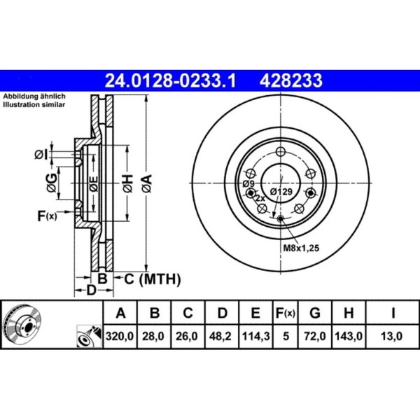 Bremsscheibe ATE 24.0128-0233.1 (2 Stk.)-image