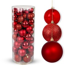 BOX 60 PALLINE DI NATALE 5/6/7CM ROSSE NATALUNA
