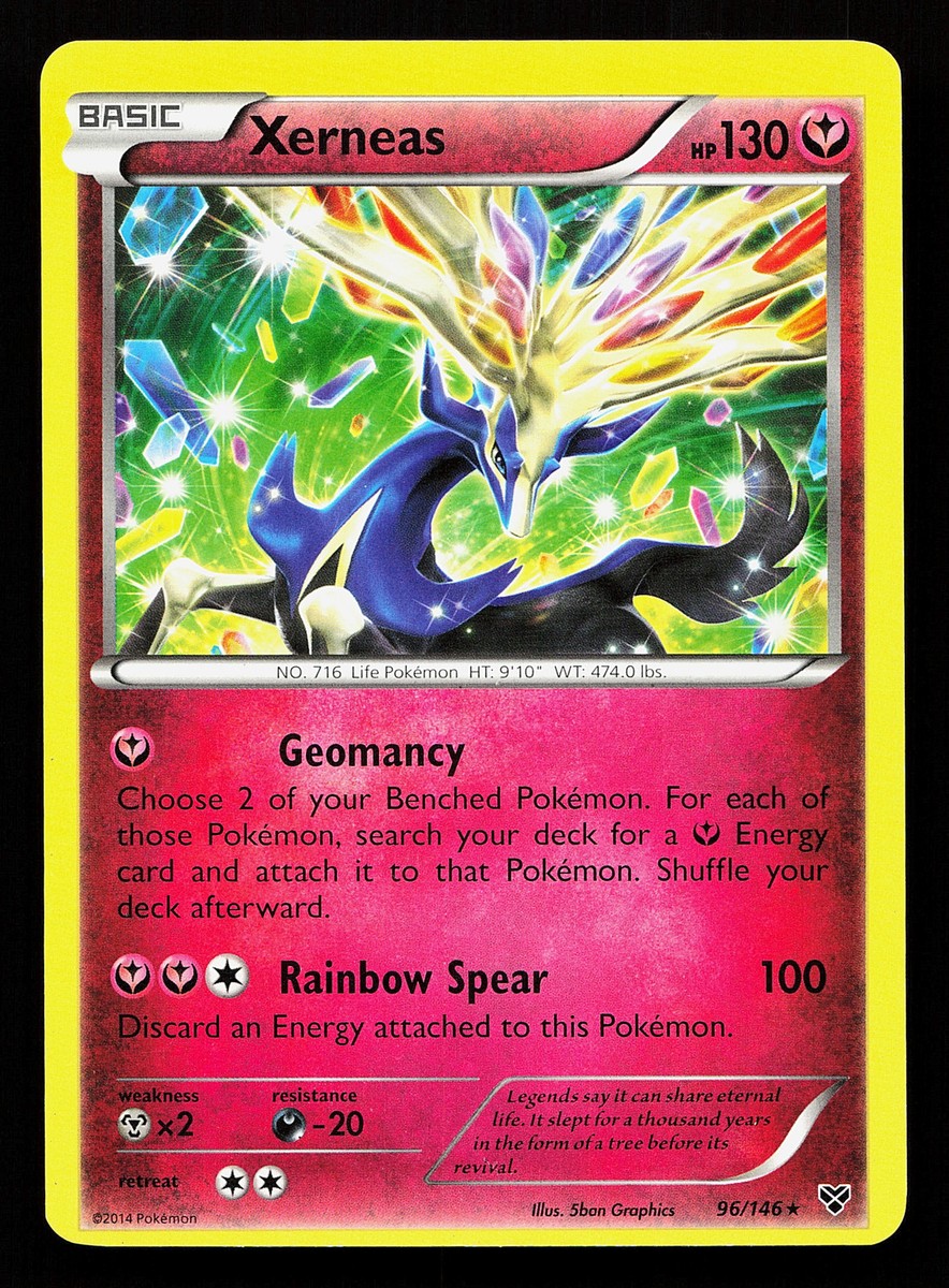 Xerneas 96/146 Rare OFF CENTER Error Misprint XY Base Set Pokémon