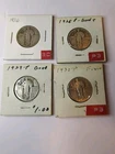 Lot of 4 Standing Liberty Quarters 1926 1928 1929 1930 90% Silver