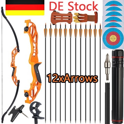 20-55lb Bogenschießen 53'' Takedown Recurve Bogen Pfeil Köcher für Erwachsene RH