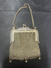 Antique Small Edwardian Style Silver Mesh Coin Purse