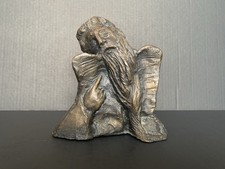 Nahum Arbel 1973 Bronze Sculpture Of Moses 1/10 Holding The Ten Commandments