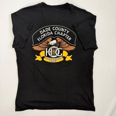 Vintage Harley Davidson HOG Dade County Florida Chapter T Shirt Mens L USA Made