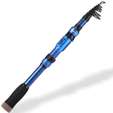 Sougayilang 3.0M Telescopic Fishing Rod 24T Carbon Travel Bass Trout Blue 9.9ft